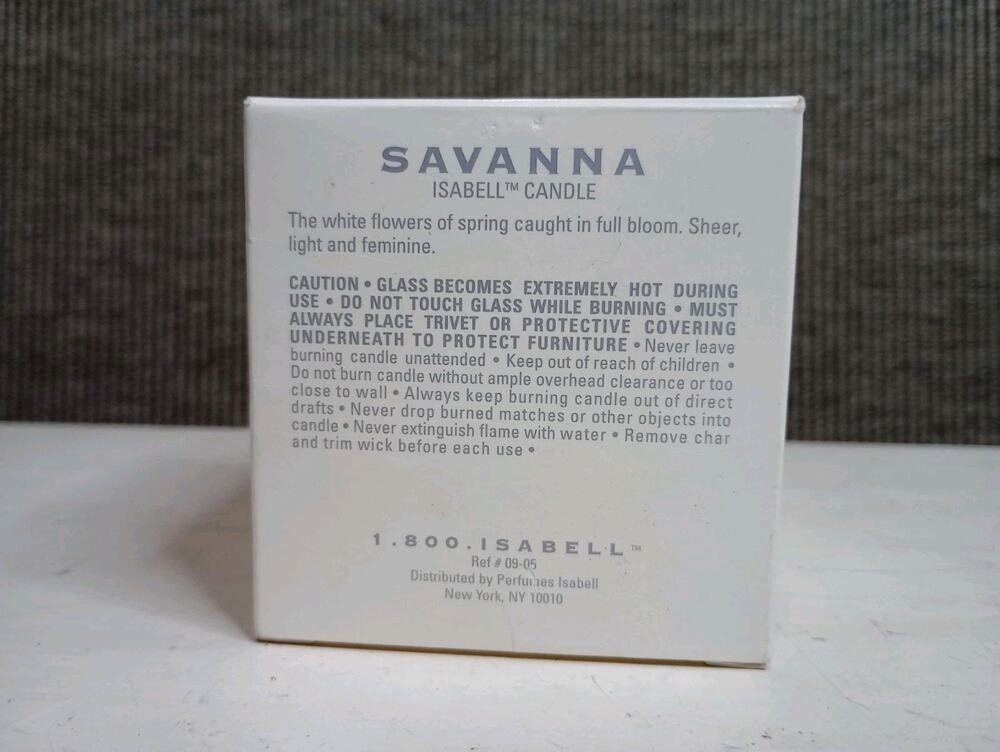 vintage discontinued Savanna Isabell fragrance Candle 5.0 oz New in Box